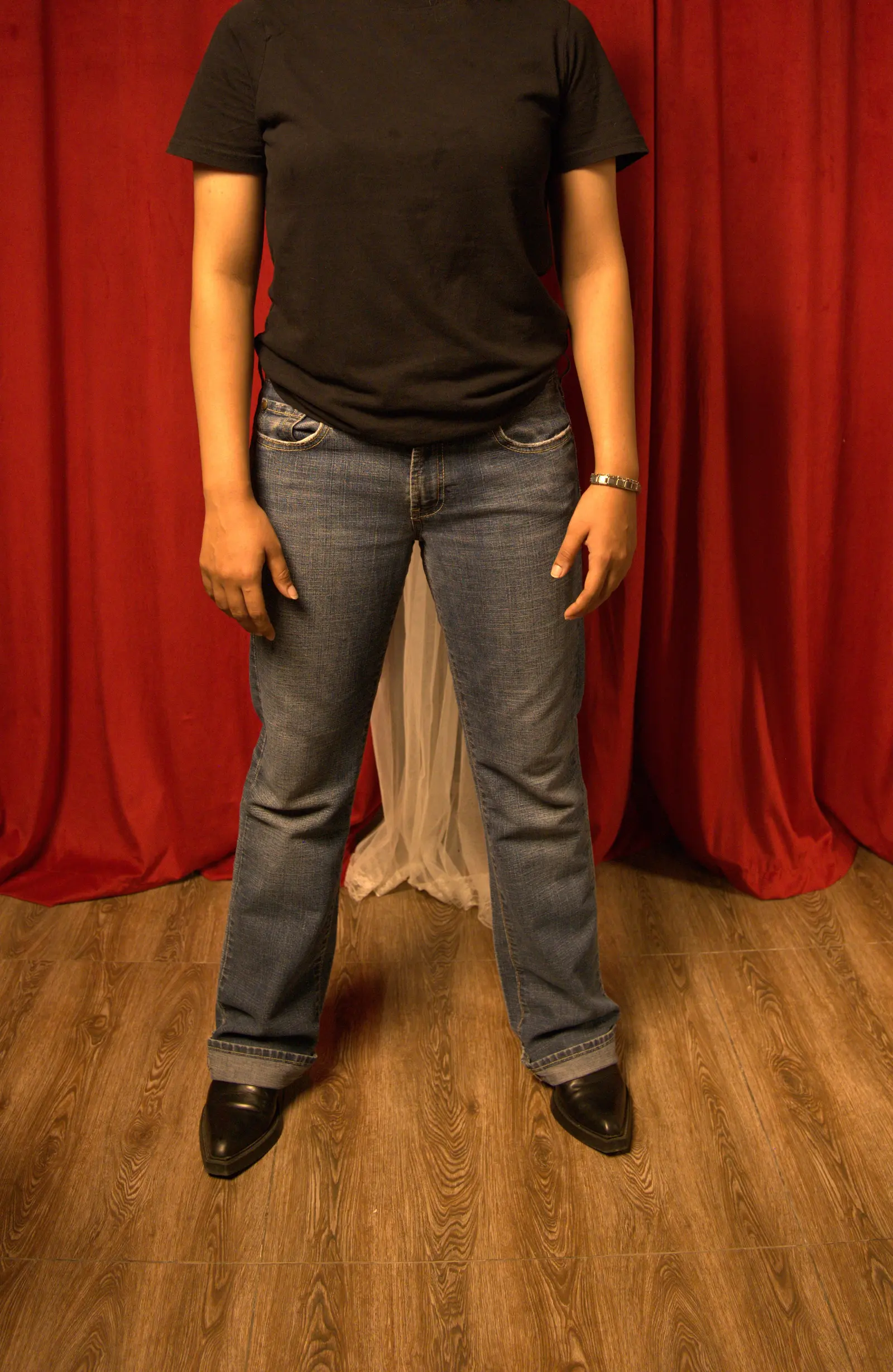 Donut wearing the pants and shoes, front body view, with selectable sponsor placements